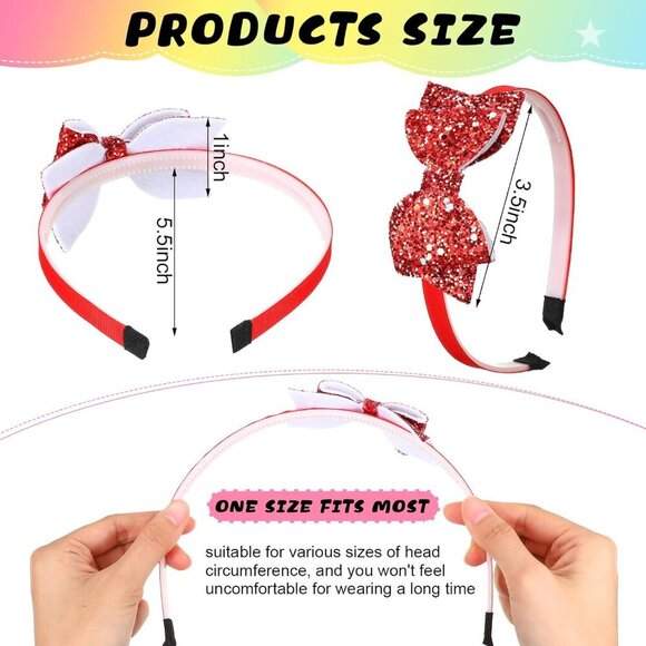 Girls Glitter Headbands Bulk 24 Pack Sequin Plastic Hair Accessories for Kids main image 5